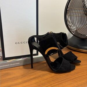 Gucci Black and Gold Women's Heels